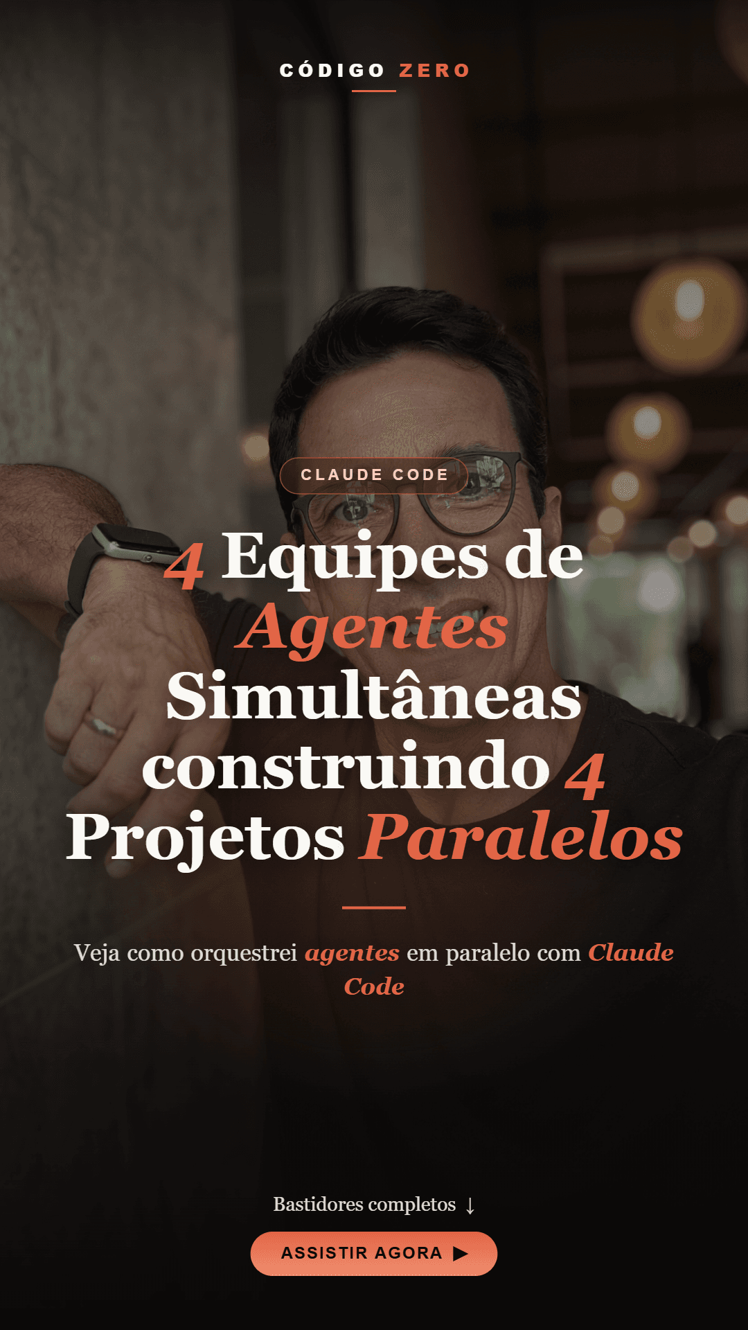Reel: 4 equipes de agentes simultâneas construindo 4 projetos paralelos com Claude Code